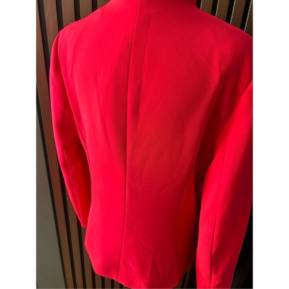 EXPRESS SOFT INSET SHAWL LAPEL JACKET size 4 Hot&Spicy Coral blazer work attire - Picture 3 of 6